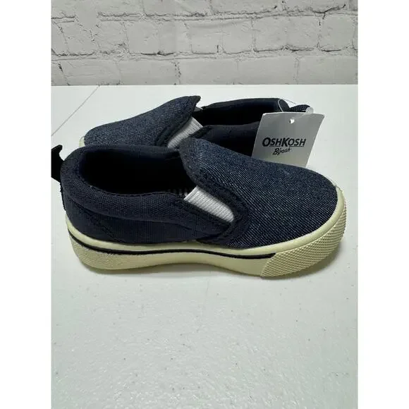 OshKosh B’gosh Toddler/baby Boys Canvas Slip-On Sneakers Blue Size 5 - Picture 8 of 10
